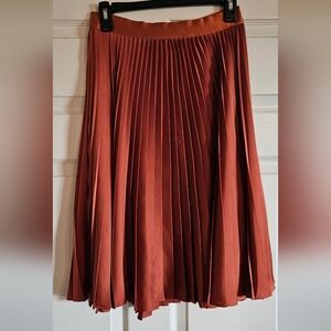 Express orange pleated skirt